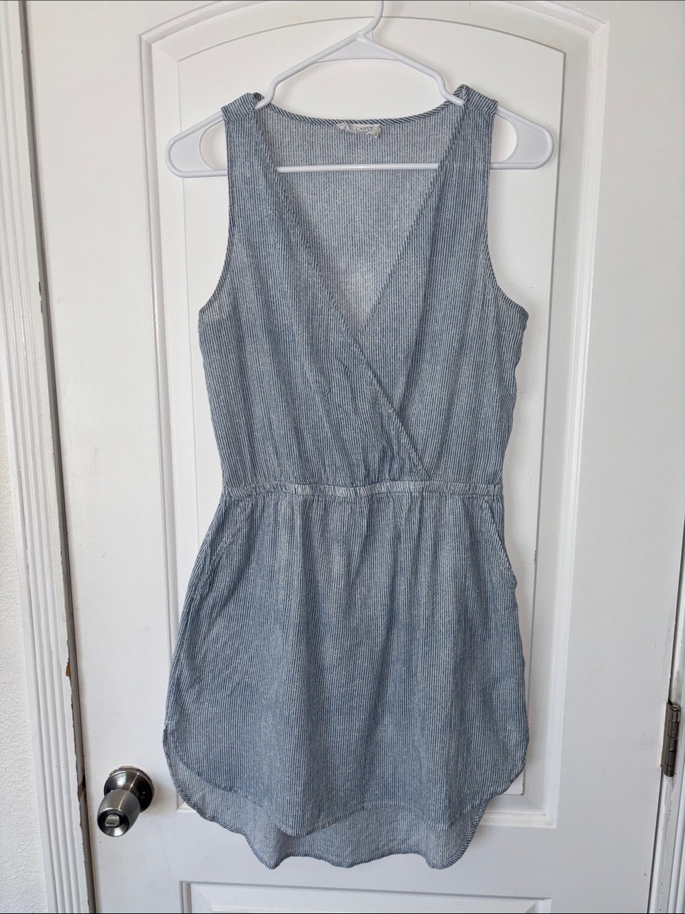 Carve Designs stripe tank dress swim coverup S box b